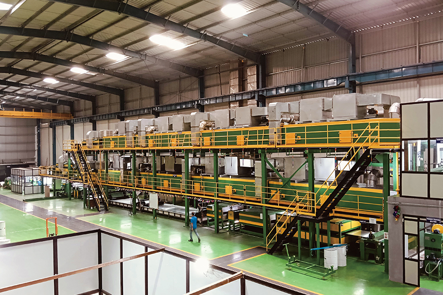 Aluminium dubbele kleur coating dubbele bakproductielijn